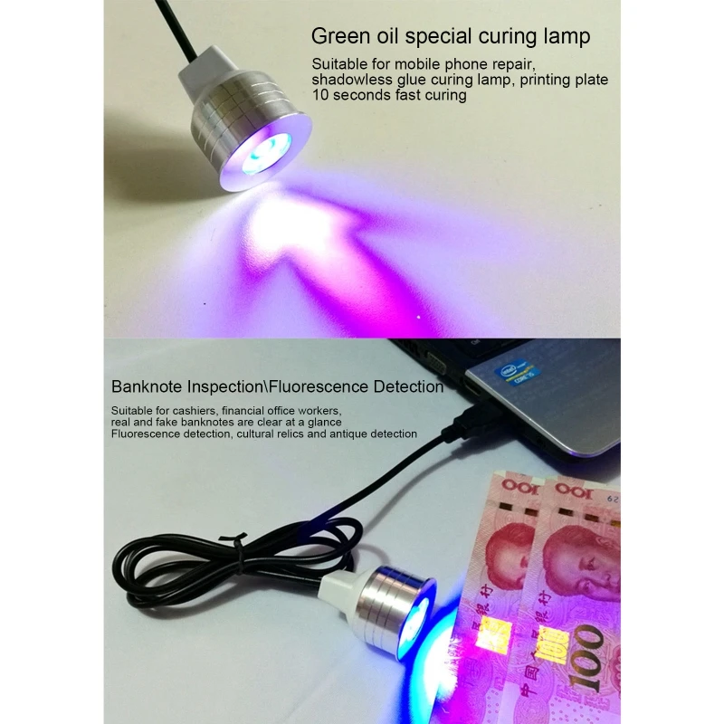 Dropshipping led uv cola cura lâmpadas usb luzes ultravioleta tela luzes de reparo do telefone para a manutenção da placa circuito de óleo verde