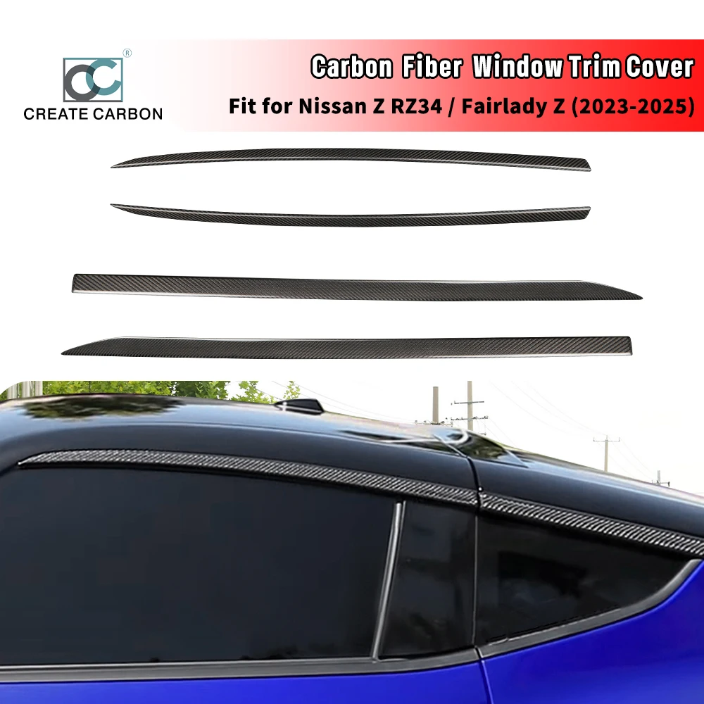 Carbon Fiber Window Molding Frame Cover Fit for Nissan Z 400Z RZ34 Fairlady Z (2023+) Window Seal Strip Cover Window Seal Belt