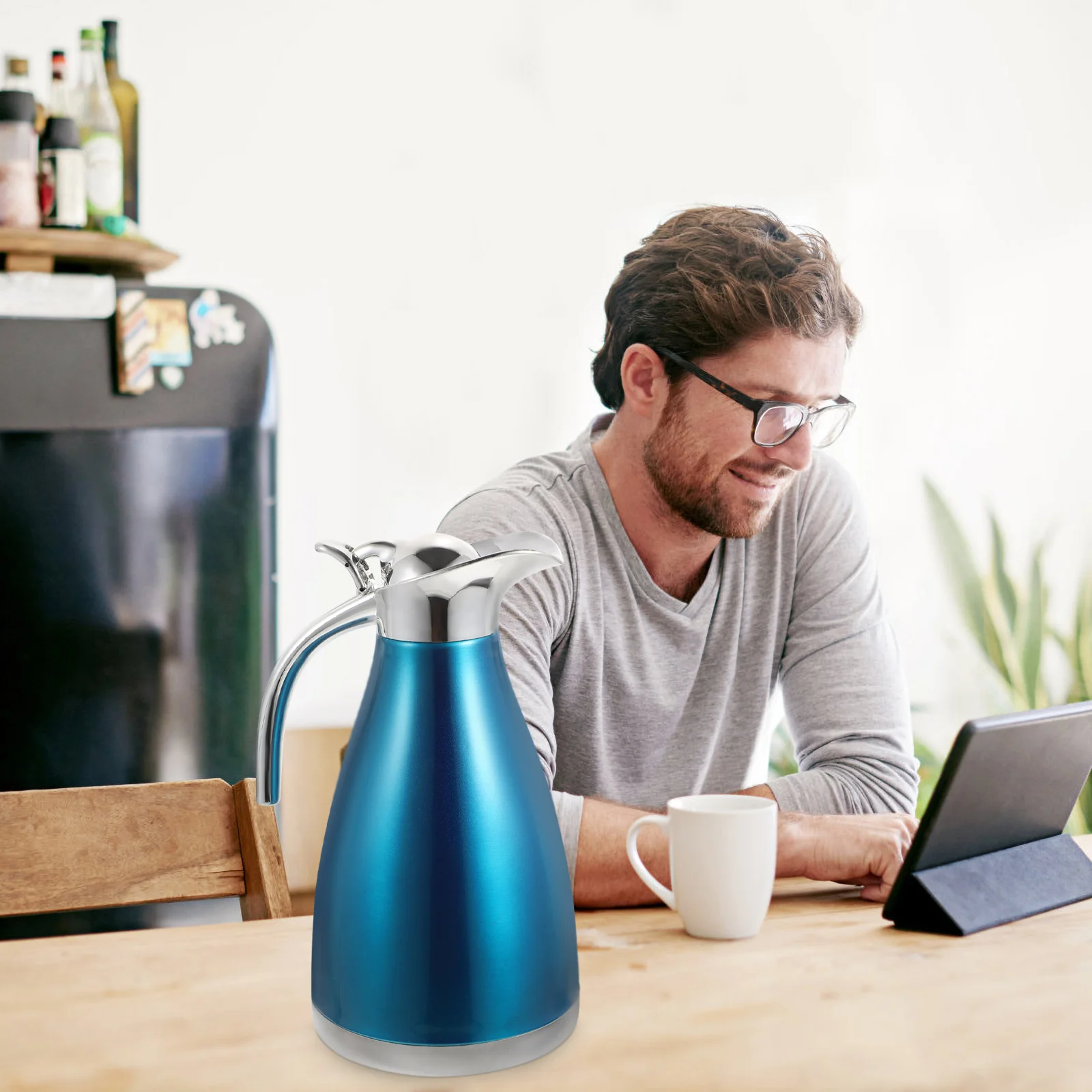 

1.5L Double Layer Insulated Stainless Steel Water Bottle Thermal Kettle For Home Office Travel Vacuum Leakproof Storage