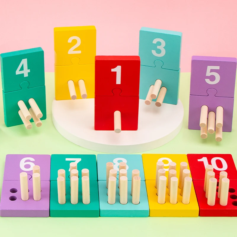 Number Color Matching Cognitive Wooden Toys Baby Digital Cognitive Pairing Montessori Early Education Mathematics Enlightenment