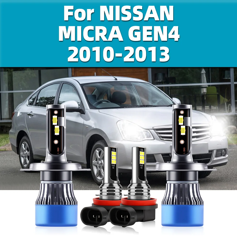 Led Car Headlight Bulbs Car Headlamp 110W 15000LM CSP Chips Turbo Luces Auto Cars 12V For NISSAN MICRA GEN4 2010 2011 2012 2013