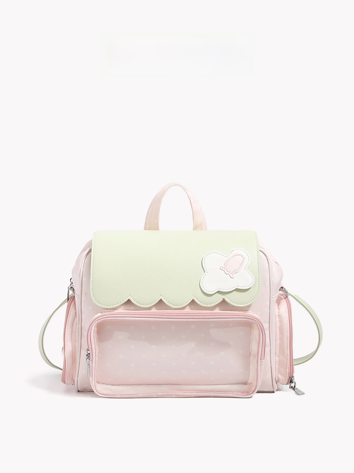 

Orange Girl Snack Quantity Second Hand Double Shoulder Bag Transparent Fan Meeting Student Book Bag Versatile Backpack for Girls