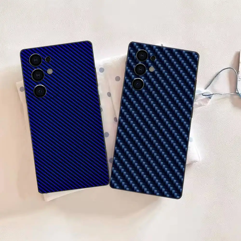 Imitation Carbon Fiber   Phone Case For Samsung S26,25,24,21,22,21,20,10,9,8,7,6,Ultra,Plus,Fe, Lite Black Cover