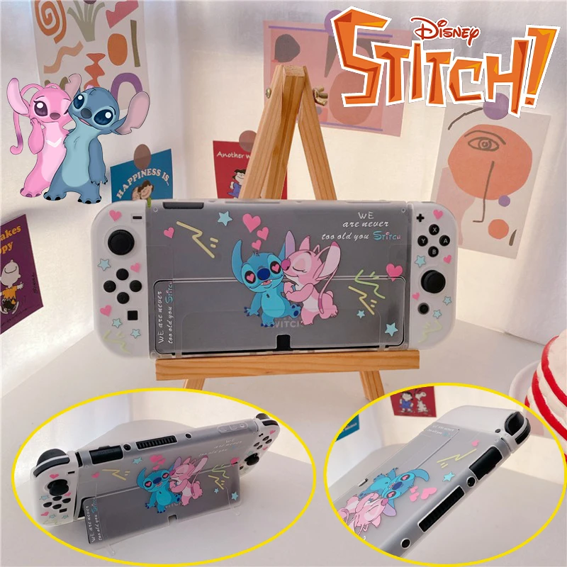 Disney Stitch Switch Oled Protective Cover Compatible-Nintendo TPU Half Wrap Switch Lite Game Console Anime Soft Case Boy Gifts