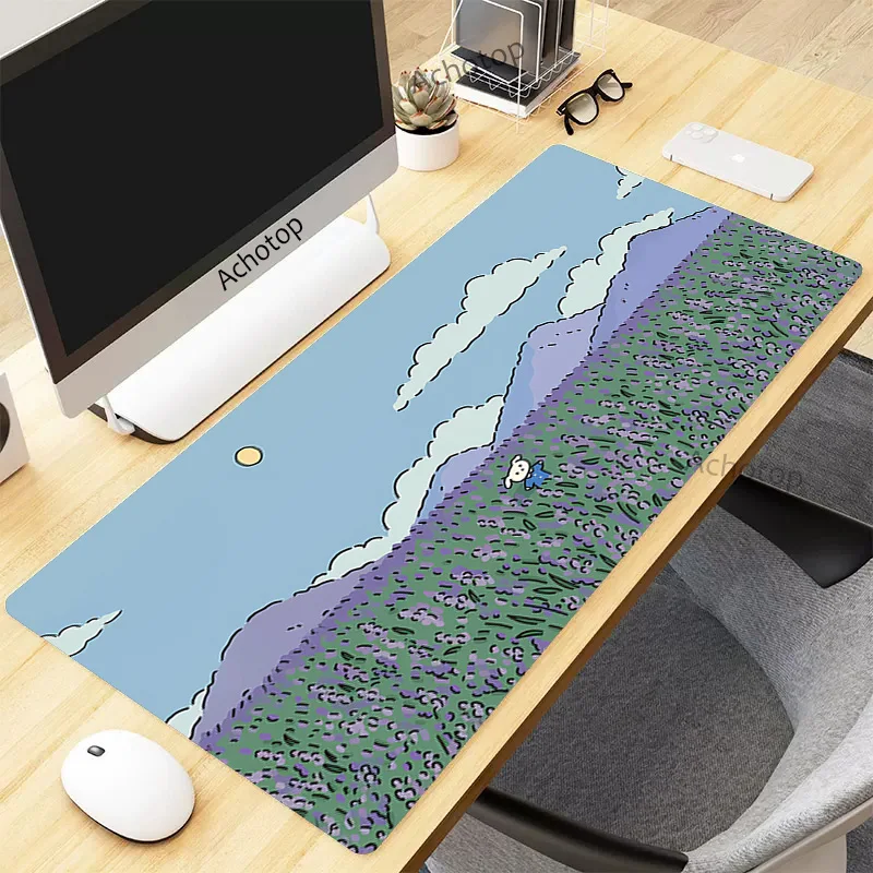 Kawaii pflanze mauspad anime großes büro zubehör deskpad pc computer tastatur niedliche schreibtisch matte xxl mause mouse pad 90x40 teppich