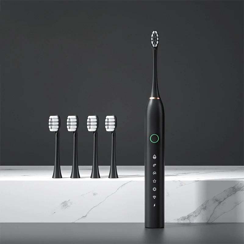 Electric Toothbrush For Adults With 8 Replacement Brush Heads Rechargeable IPX7 Smart 6 Speed Timer Power Electric Toothbrush