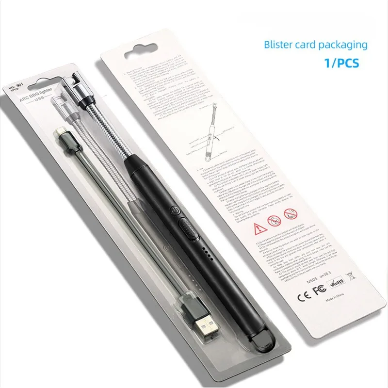 

1PC/2PCS Metal Windproof Pulse Outdoor Barbecue Igniter Double Insurance Long-lasting Smart Flame-free Rechargeable Lighter 2026