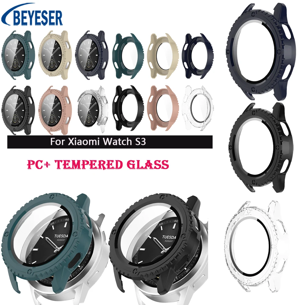 

BEYESER PC+ tempered glass For Xiaomi Watch S3 Protection Case Anti-fall Anti-scratch WatchBand Shell Protect Cover Accessorie