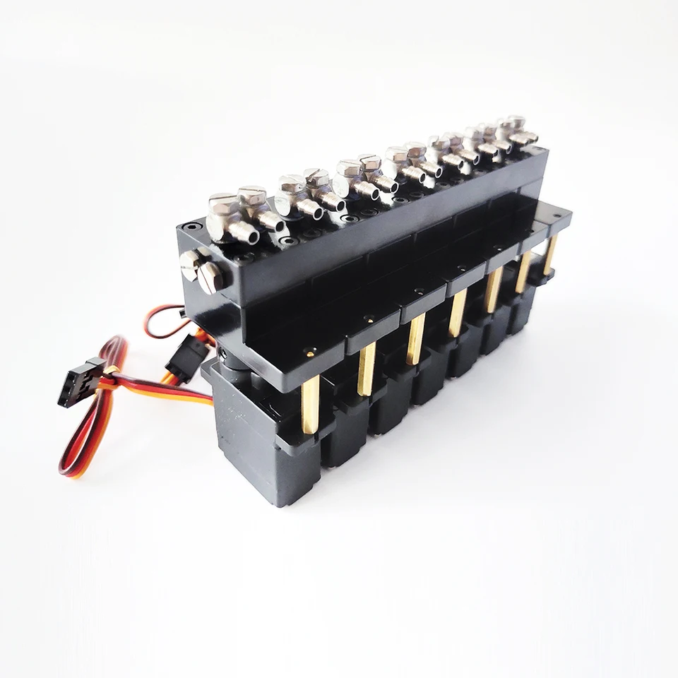 Hydraulisches Ventil 5 MPa, 3-Kanal, Stahl, Mit Servo-Wegeventil – Für 1:12 RC LKW, Kipplader & Bagger
