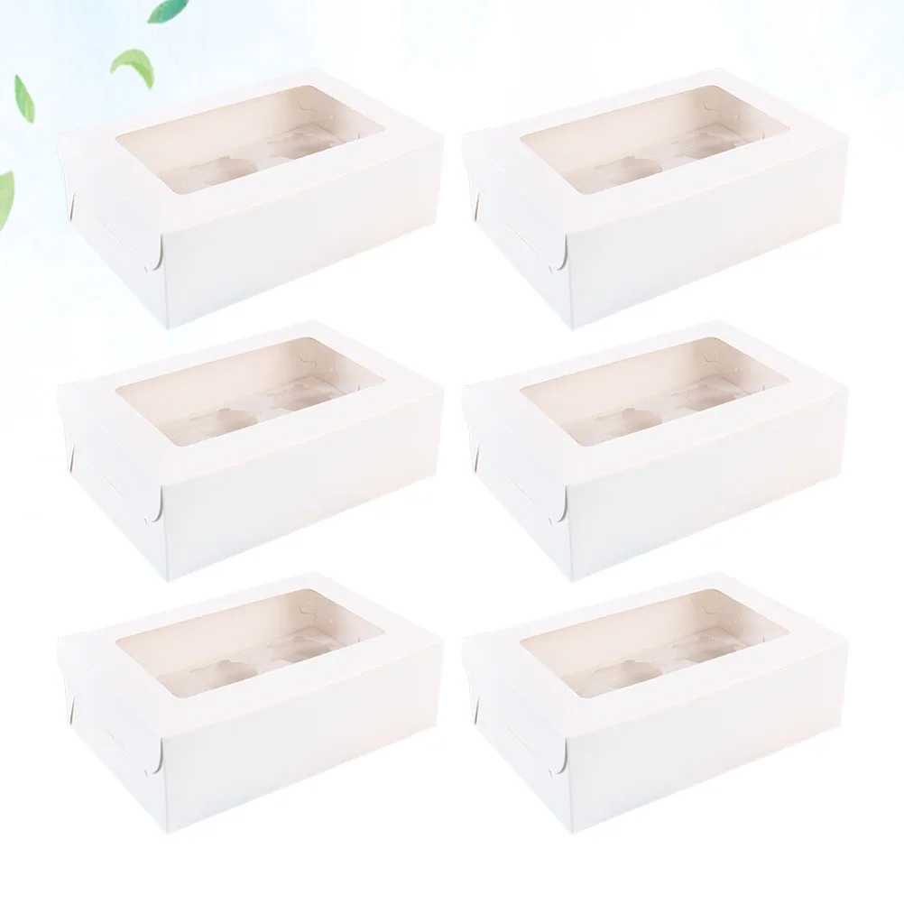 

20 Pcs Muffin Cupcake Containers Cake Boxes Egg Tart Trays Food Cases Party Disposable Baking Boxes With Inserts