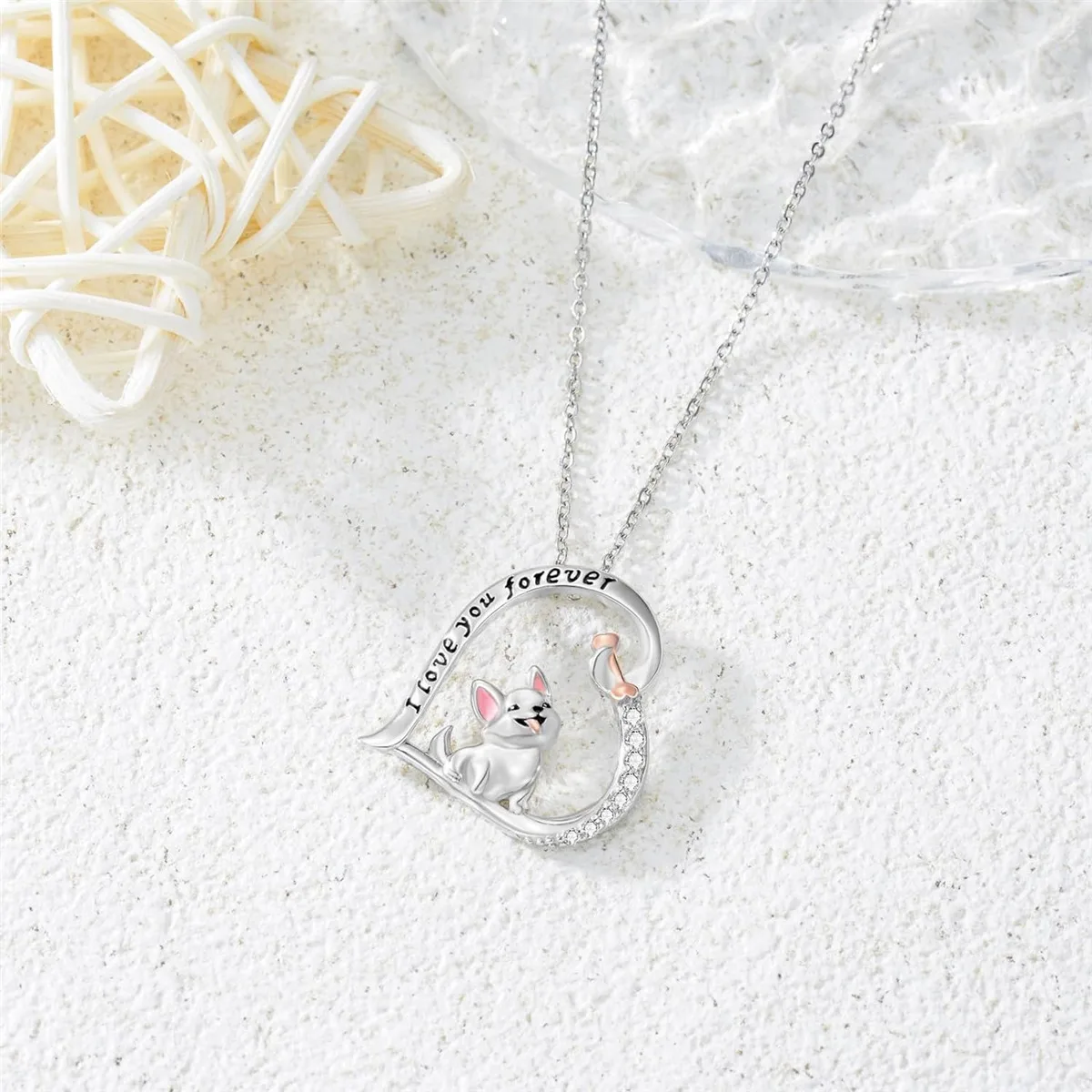 قلادة دلاية على شكل قلب كلب كورجي للنساء ، مجوهرات حيوانات رائعة ، إكسسوارات جرو لطيفة ، هدية عيد ميلاد #3