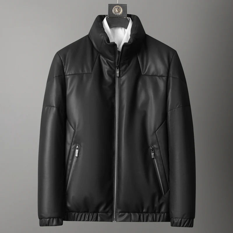 2025 new arrival natural sheepskin 90% white goose down jackets men,Genuine leather coat, ZC2232