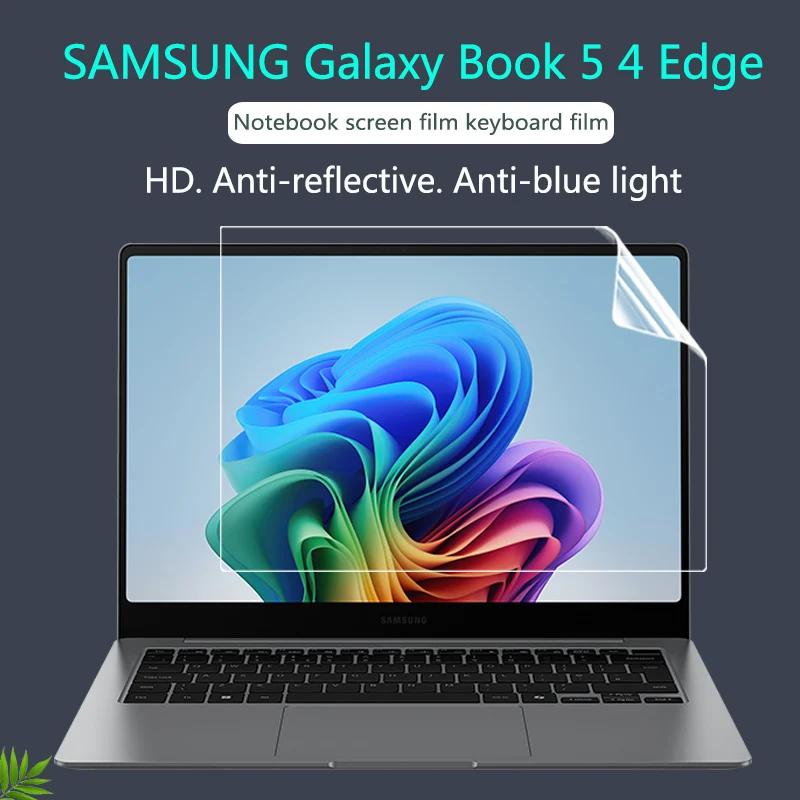For SAMSUNG Galaxy Book 5 4 Edge soft silicone keyboard film 14 inch 16:10 HD scratch-resistant notebook screen film anti-glare.
