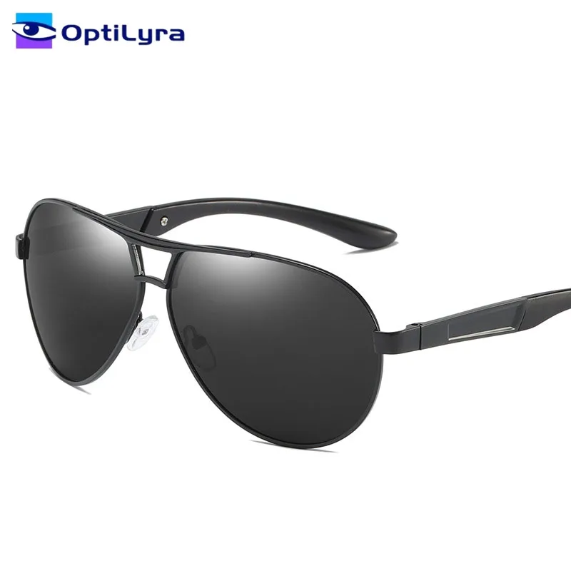 

OptiLyra Brand Classic Pilot Style Polarized Sunglasses Men's Retro Metal Frame UV400 Protection Driving Glasses