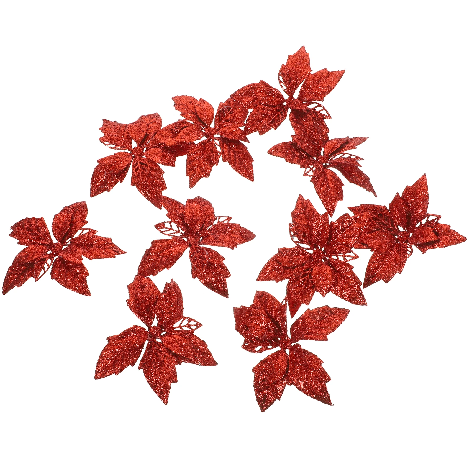 

10 Pcs Christmas Simulated Flower Artificial Decoration Faux Flowers Wreath Red Man