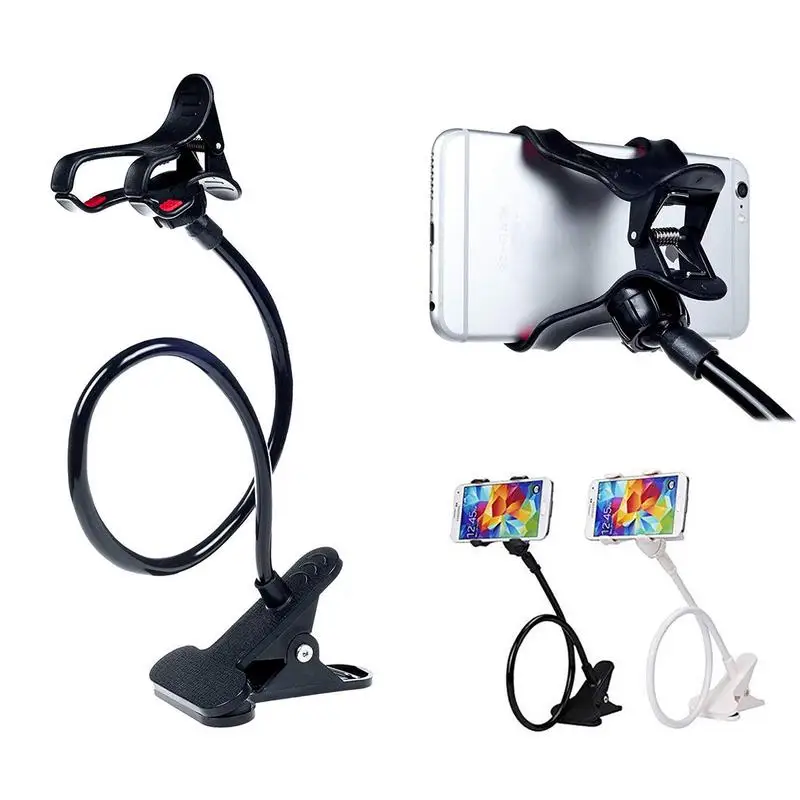 Universal Lazy Bracket Mobile Phone Holder Gooseneck Stand Clip Flexible Rod Articulate Support Bracket 360Adjustable Lazy Stand