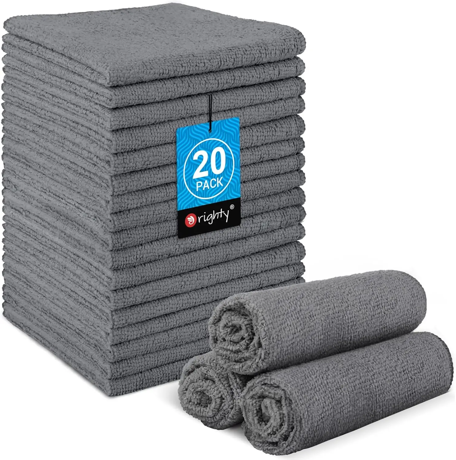 

Набор из 20 микрофибровых полотенец для лица, высокоабсорбирующие мягкие салфетки для ванной, отеля, спа, спортзала, 11,5x11,5 дюймов, серые