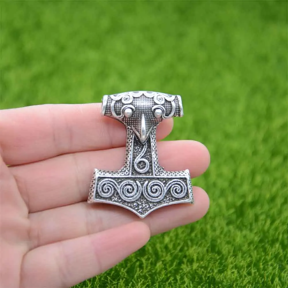 Thor Hammer Mjolnir Jewelry Odin Raven Amulet Talisman Viking Pendant Necklace