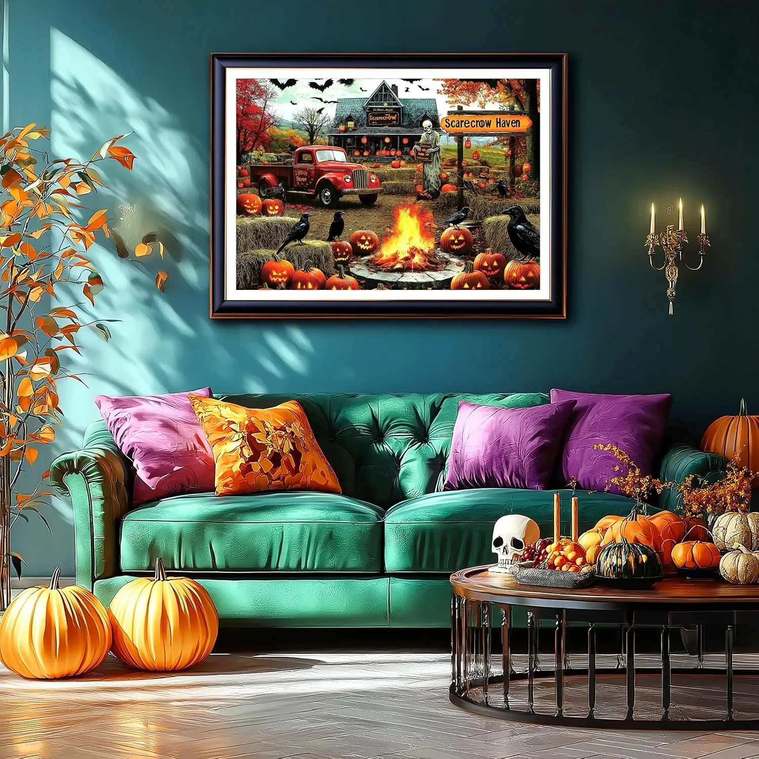 1000/500/300 Pcs Scarecrow Heaven Jigsaw Wooden Puzzles Challenging Family Activity Games Gameroom Bedroom Livingroom Decor