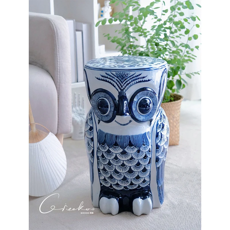 Stool ceramic art ornament