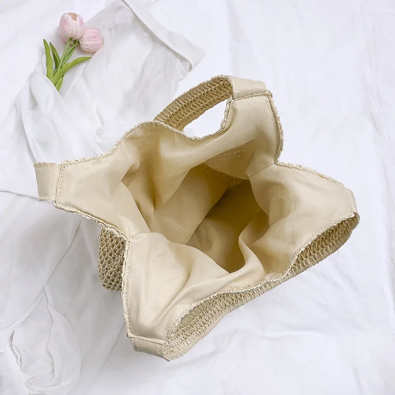 Bolsa de Ombro de Palha Trançada Homefish para Mulheres, Grande Capacidade, Casual de Verão, para Praia