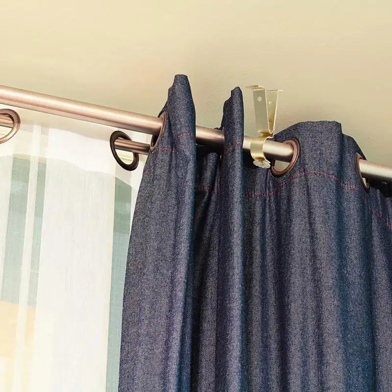 【CCA】Heavy Duty Metal Curtain Rod Brackets With Adjustable Design Black Gold Finishes For Home Bedroom Window Use