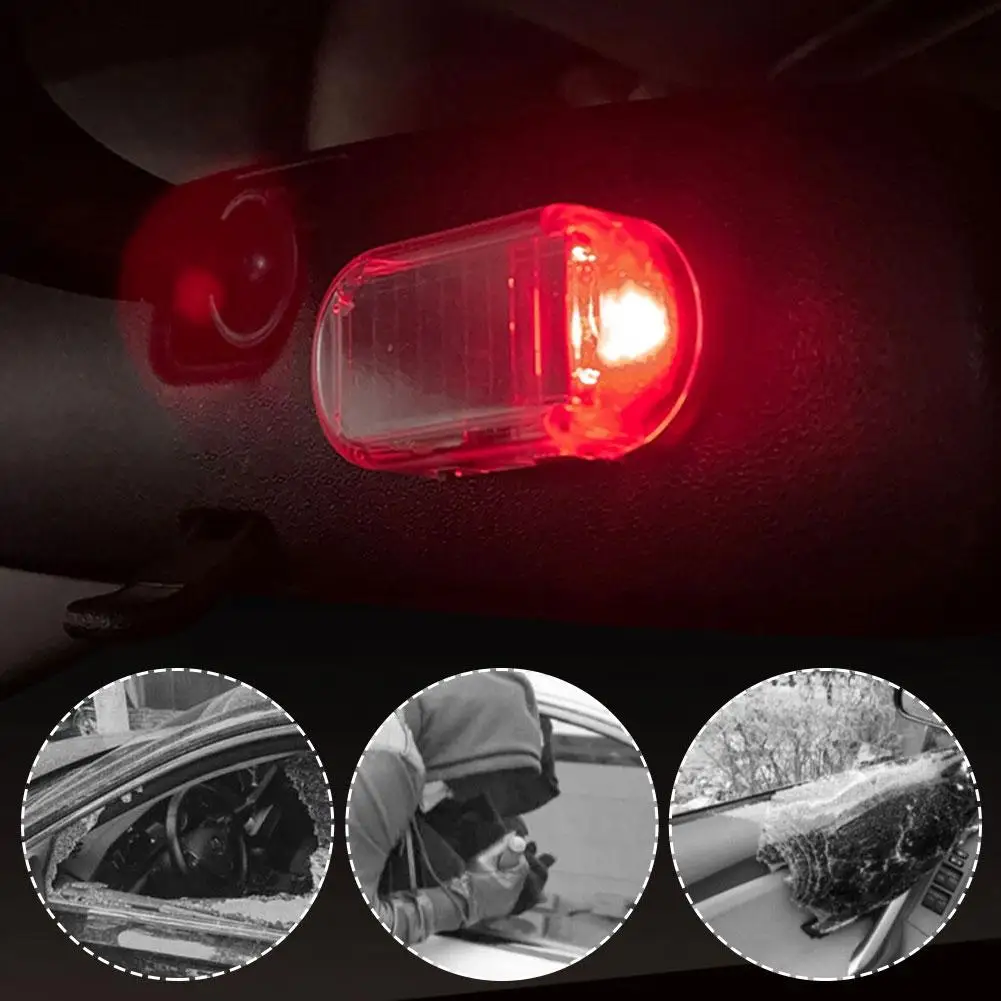 Interior Anti-theft Light False Alarm Warning Anti-theft Light Solar Light Car Alarm Car Energy Anti-theft LED T0T4