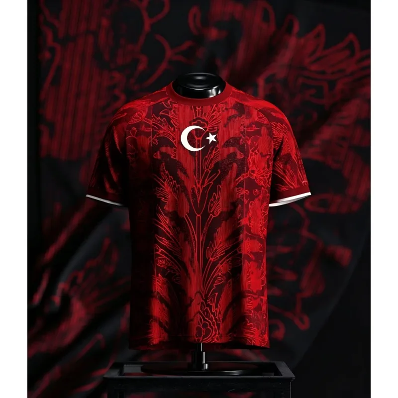26-27 Summer Turkey Black&Red Special Edition Fans Soccer Jersey Lightweight Breathable Drying Sportswear Adult Kid's T-shirt