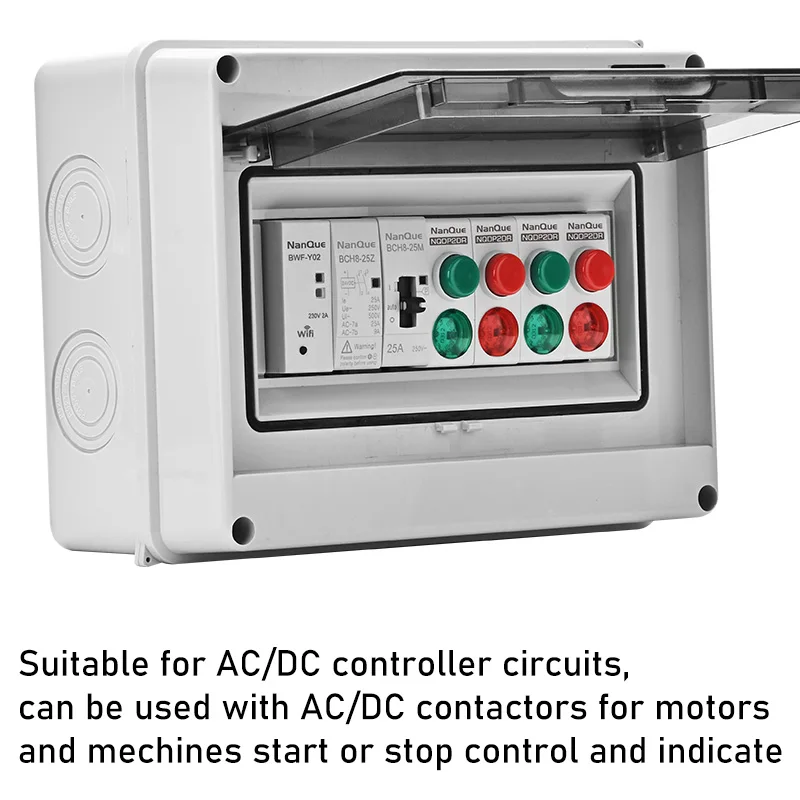 Din Rail Licht knopfsc halter AC DC 12V 24V 110V 220V 230V 1a 2a 5a 6a Motor Start Stopp Steuersc halter LED Anzeige Licht modul