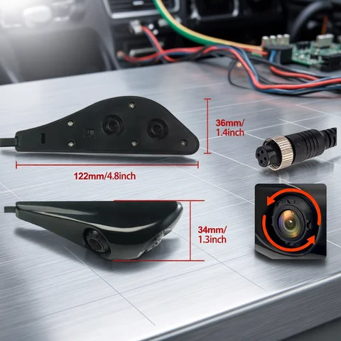 TEENRAM Car Side View Dual Lens Camera Vehicle  AHD1080P HD Camera 4PIN Connection Camera Vehicle Waterproof  AHD Single Cam