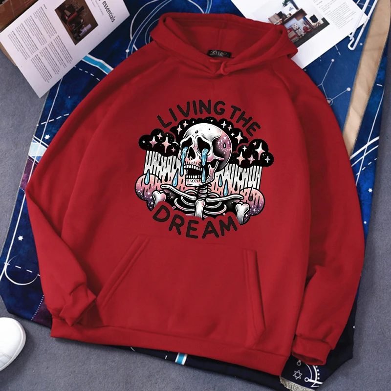 

Women's Gothic Creative Skull Pattern Printing Hoodie, Loose Sweatshirt, Casual Pullovers, Retro Comfort Clothing, Y2K Fashion