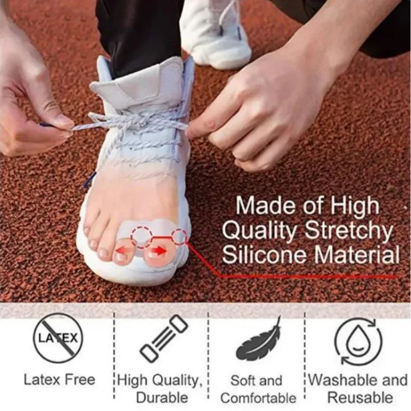 2 uds = 1 par de silicona dos Gel Protector de dedo del pie agujero separador de dedos juanete ortopédico Hallux Valgus guardia alisador pedicura