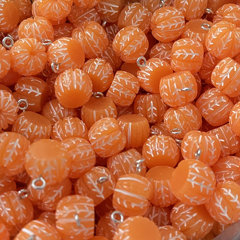 Bulk 100pcs Wholesale Mini 3D Orange Resin Charms Simulate Peeled Fruit Small Pendant DIY Earring Keychain Jewelry Make