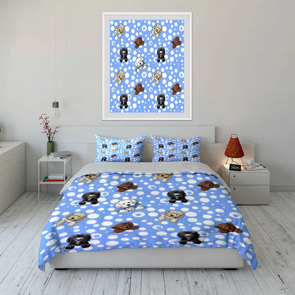 

"Puppy Design Bedding Set" Multiple sizes kid's and adults' bedroom Exquisite 3PC bedding set, gift