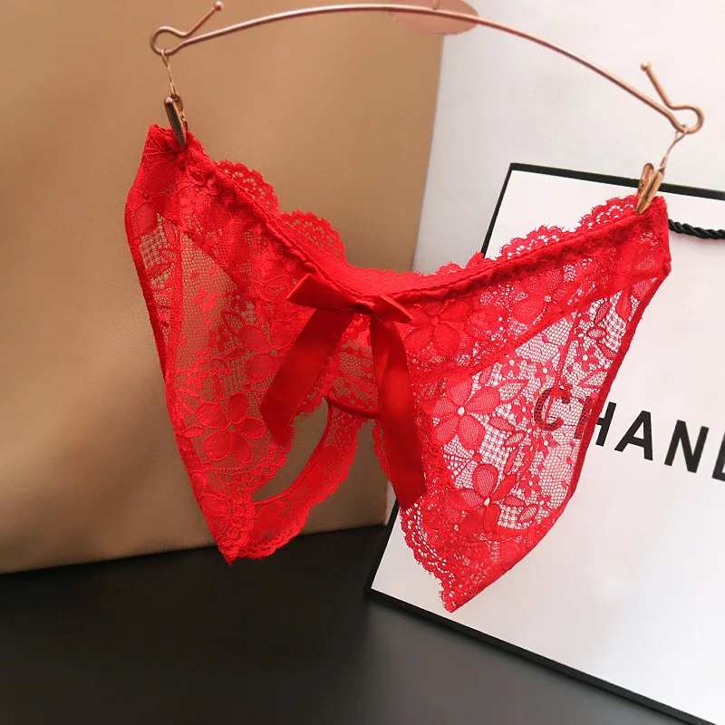 New Transparent Lingerie Perspective Female G-string Embroidered Thong Sexy Women Panties Lace Women Underwear Erotic Panties