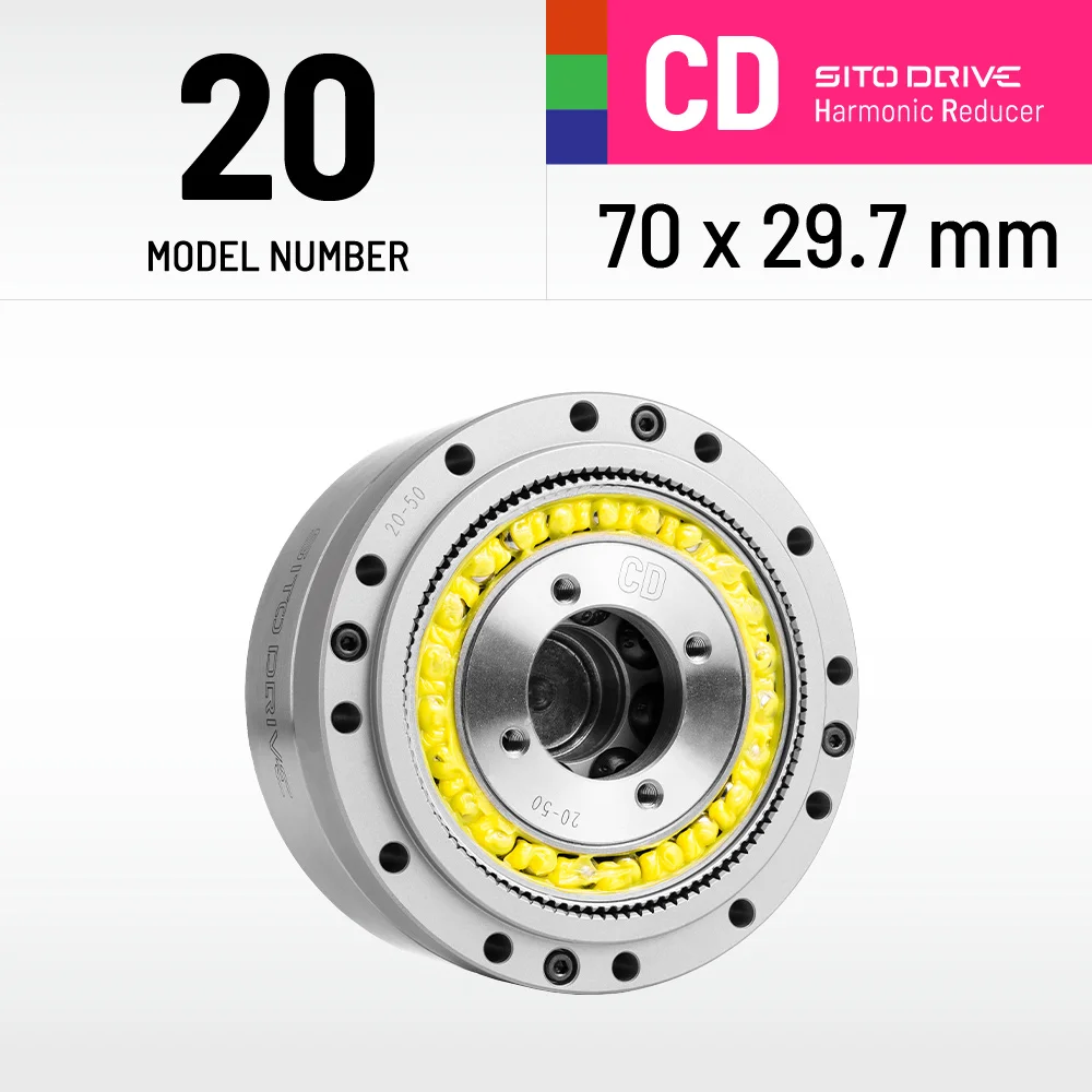 SitoDrive CD-20 Harmonic Reducer CSD-20 High Precision Gearbox Strain Wave Drive for Robotics Satellite BLDC Medical Use