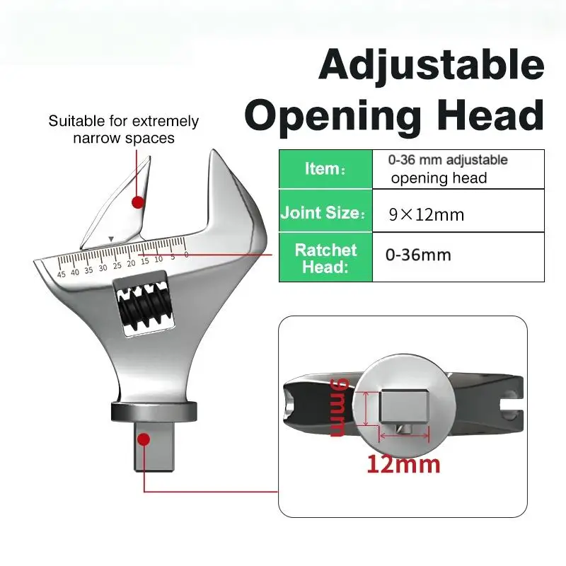 

Open Ended Ratchet Torque Wrench Head 9X12 0-36mm Ratchet For Heads