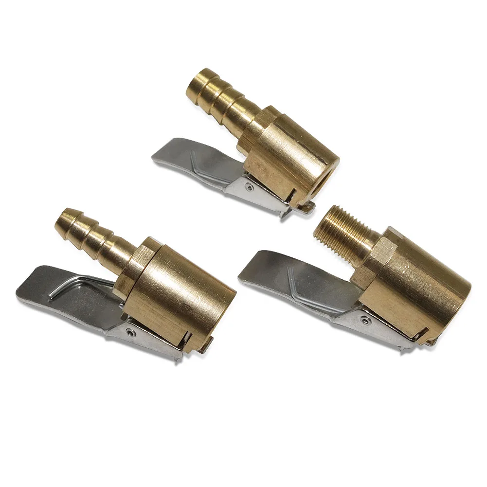 1 Pcs Car Truck Brass Air Pump Chuck Tyre Valve 8mm Pump Valve Clip Clip Clamp Connector Adapter