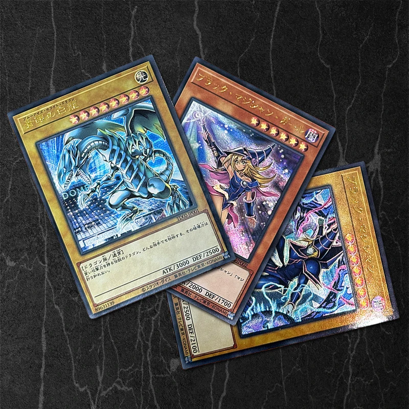 Yu-Gi-Oh Cards Anime Blue-Eyes White Dragon Dark Magician Girl Ash Blossom & Joyous Spring DIY Game Hobby Collection Card