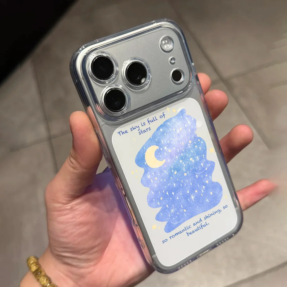 Ultra Thin TPU Clear Soft Phone Case For iPhone 17 Air 16 15 14 13 12 11 Pro Max Plus Mini Starlit Sparkling Painted Case