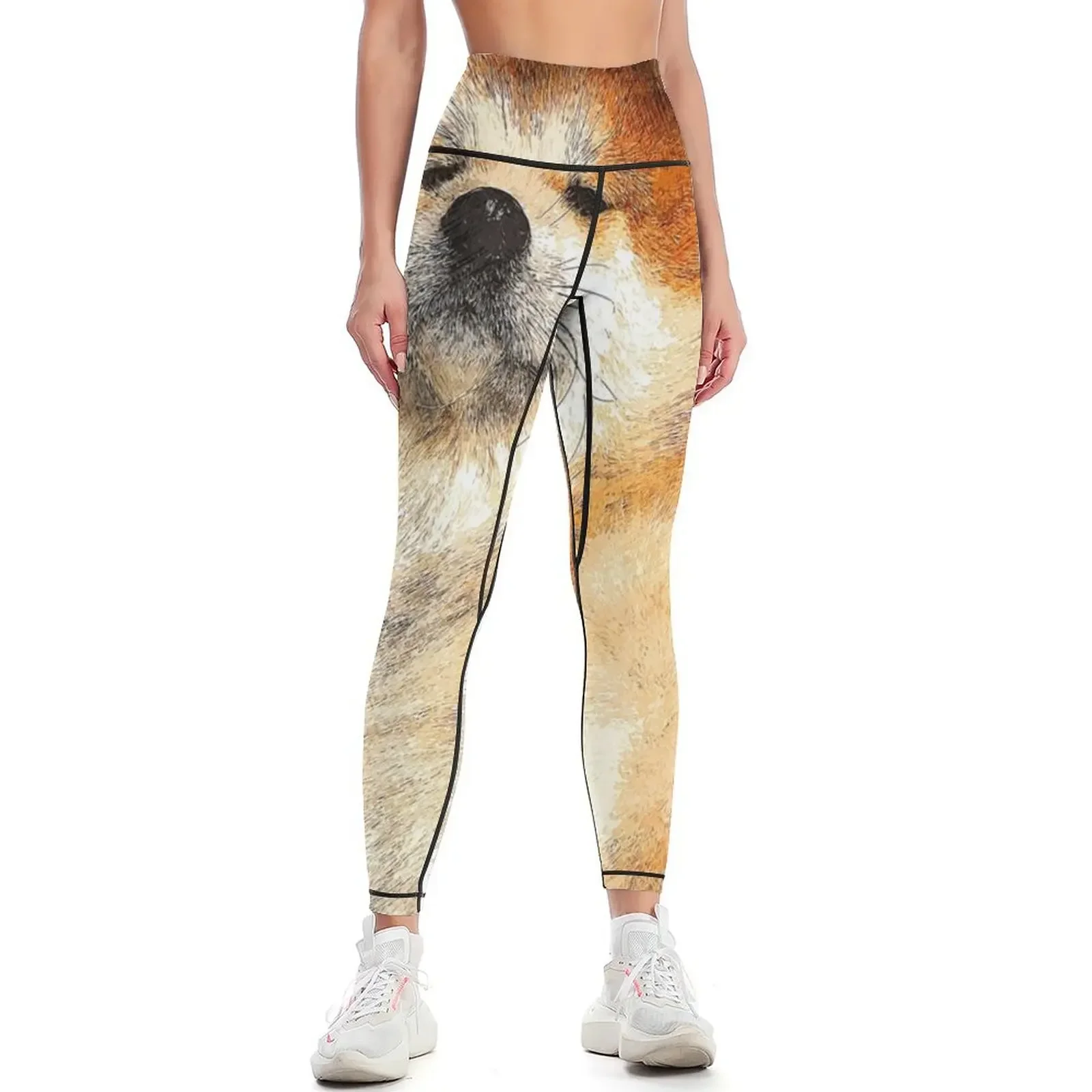 

So Cool, Akita Dog - Custom Pet Portrait Art Studio Leggings flared for fitness sports for gym Womens Leggings