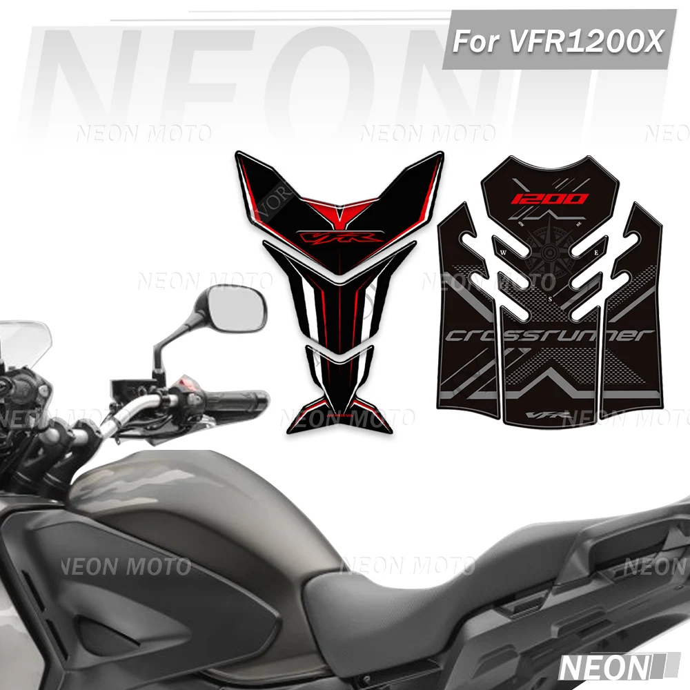 

For VFR1200X VFR 1200X Motorcycle Tank Stickers, 3D Epoxy Resin Anti-Slip Protective Knee Pad Decals Kit