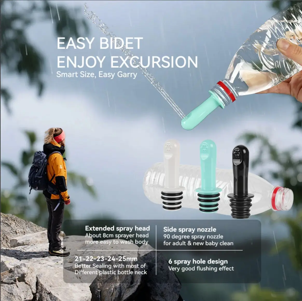 New Bidets Portable Women's Washing  Nozzle Outdoor Rinse for Convenient Travel and Compact Rinse