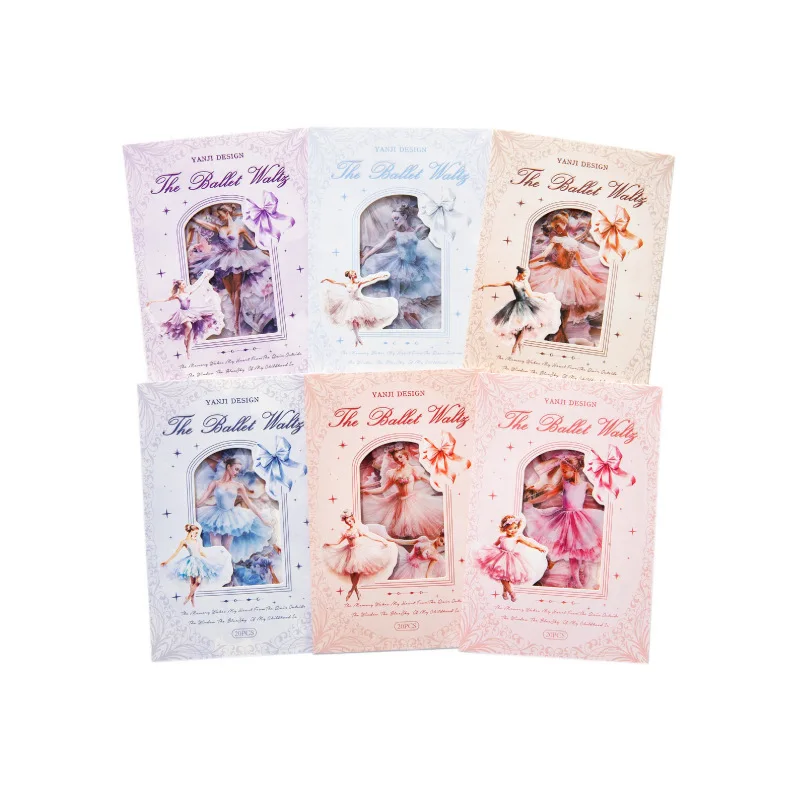 Pegatina Kawaii para álbum de recortes, suministros de papelería para Ballet, Vals, diario, planificador, artesanía decorativa, 20 piezas/1 lote