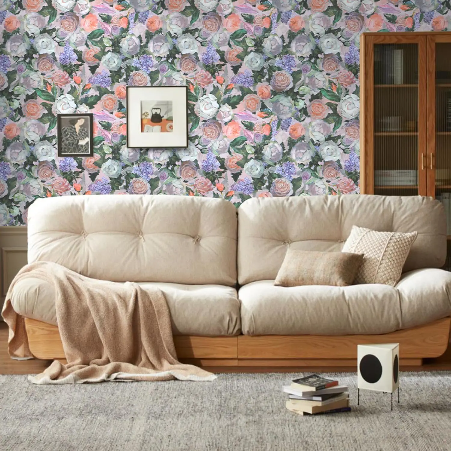 Rose Floral Peel and Stick Wallpaper Vintage Flower Self Adhesive Wallpaper Removable Contact Paper for Cabinets Dresser Drawer