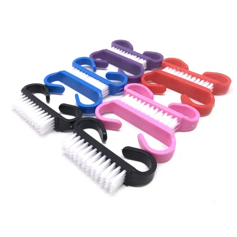 Acrylic Nail Brush Multi Color Nail Art Manicure Soft Remove Dust Plastic Cleaning Nail Brushes File Care Tools Set