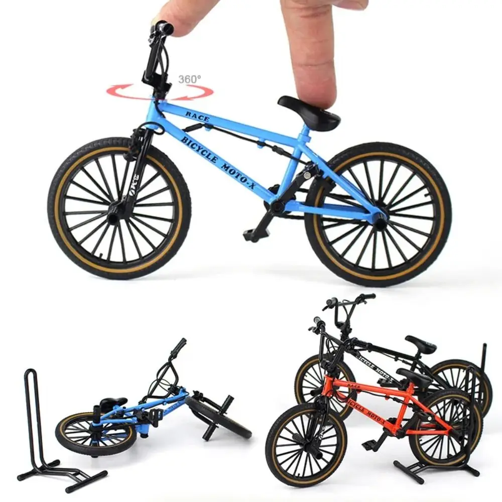 Kids Toy Parking Rack Bicycle Model Toy Stunt Bike Diecast Finger Mini Bike 1:8 Scale Decoration Simulation Bike Collection