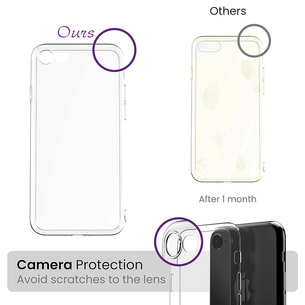 High Quality Clear Silicone Soft Case For iPhone SE 2022 2020 7 8 Universal Ultra Thin Back Cover Case For Apple iPhone SE2 SE3