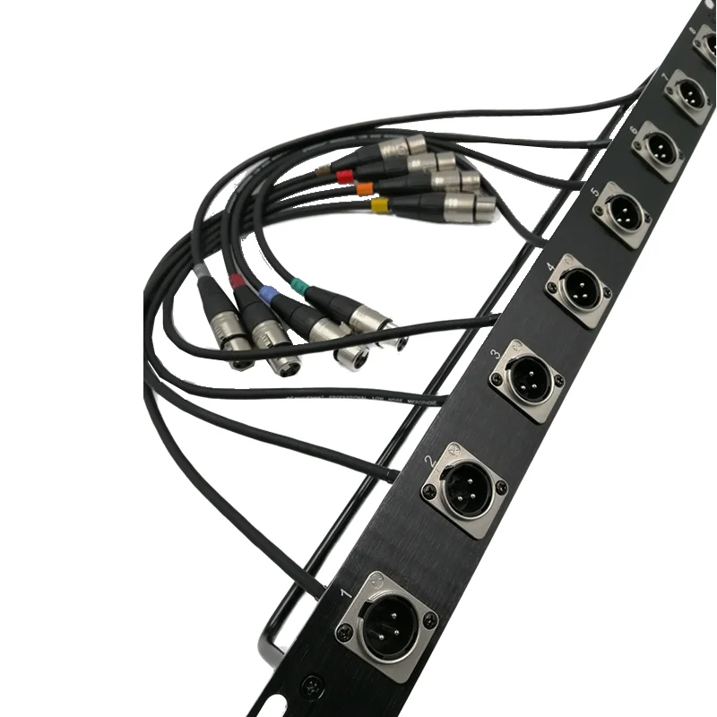 Customized Cabinet 8-Way 1U Xlr Jumper Rack Xlr Male Socket Female Head