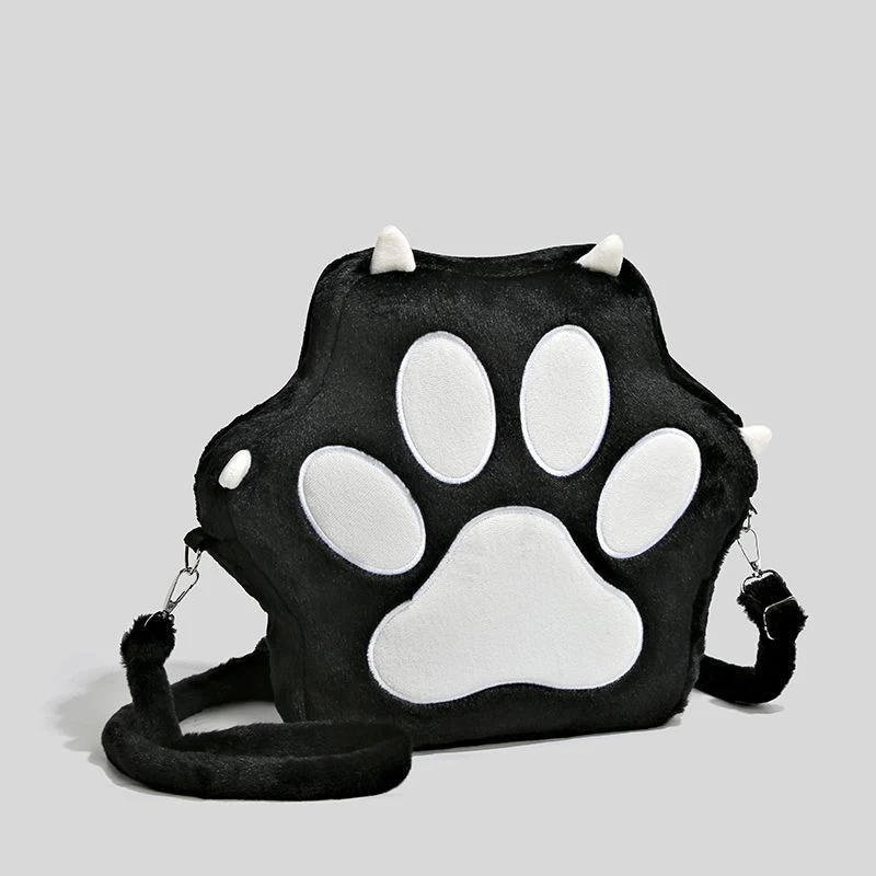 Rebellious puppy claws shoulder bag plush backpack Cute cat claws sweet cool backpack 01-SB-xgmrzz for girl